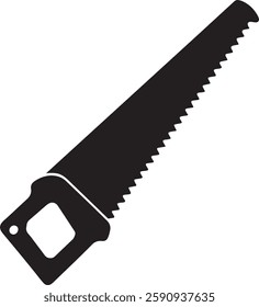 handsaw Tool for carpenter work, Silhouette vector art illustration with a white background