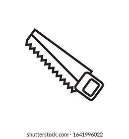 handsaw tool construction isolated line style vector illustration design