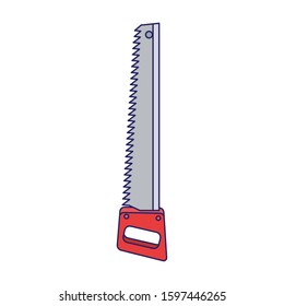 handsaw tool icon over white background, vector illustration