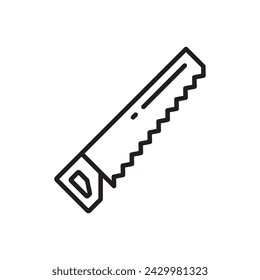 Handsaw vector icon. Saw tool flat sign design. Saw flat symbol pictogram. UX UI handsaw icon