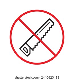 Handsaw vector icon. Saw tool flat sign design. Saw flat symbol pictogram. Warning, caution, attention, restriction, danger symbol pictogram handsaw icon