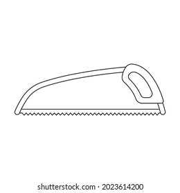 Handsaw vector icon.Outline vector icon isolated on white background handsaw.