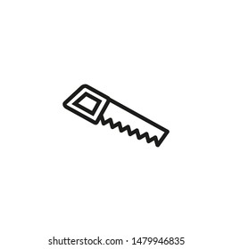 Handsaw vector line icon. Craft, furniture, instrument. Craft concept. Vector illustration can be used for topics like hobby, handicraft, business