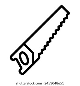 Handsaw Vector Line Icon Design