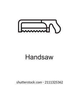 Handsäge, Vektorgrafik-Rahmenbild, Design-Illustration. Home Improvement Symbol auf weißem Hintergrund EPS10 Datei