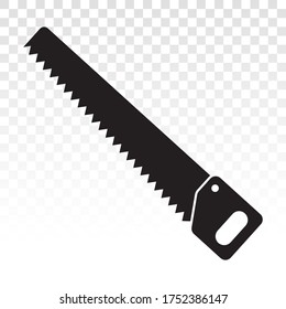 Handsaw or wood saws carpentry tools flat vector icon for apps and websites