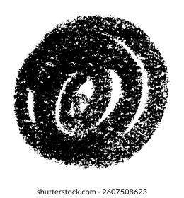 Hand-scribbled crayon circles with pastel texture. Paint oval shapes and wax pencil strokes. Flat vector illustration isolated on white background.