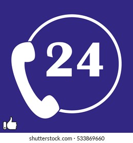handset 24 hours, icon, vector illustration EPS 10