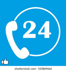 handset 24 hours, icon, vector illustration EPS 10