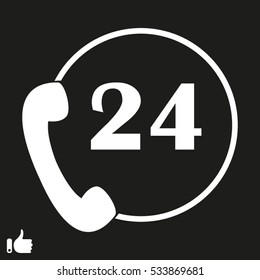 handset 24 hours, icon, vector illustration EPS 10