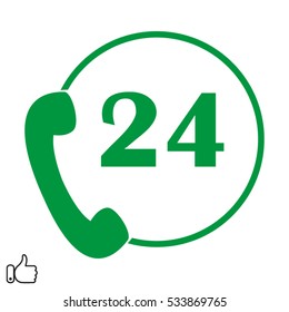 handset 24 hours, icon, vector illustration EPS 10