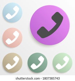 handset badge color set. Simple glyph, flat vector of web icons for ui and ux, website or mobile application
