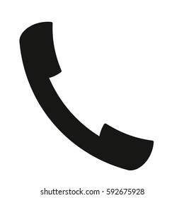 handset black icon on white background of vector illustration