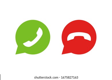 Handset call in bubble isolated icon vector. Flat illustration on white backdrop