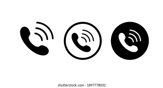 Handset Call Icon Symbol Set Stock Vector (Royalty Free) 1897778032 ...