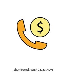 handset, dollar icon. Element of finance illustration. Signs and symbols icon can be used for web, logo, mobile app, UI, UX
