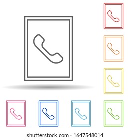 Handset in frame in multi color style icon. Simple thin line, outline vector of mobile banking icons for ui and ux, website or mobile application