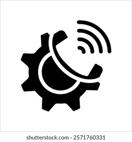 Handset with gear icon. Call Management icon. Customizable thin and black line illustration.for mobile concept and web design. vector illustration. 