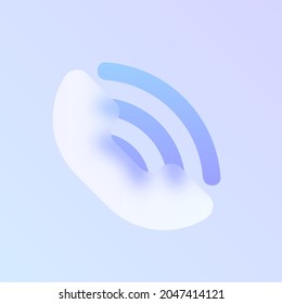 handset glass morphism trendy style icon. handset color vector icon with blur, transparent glass and purple gradient. for web and ui design, mobile apps and promo business polygraphy
