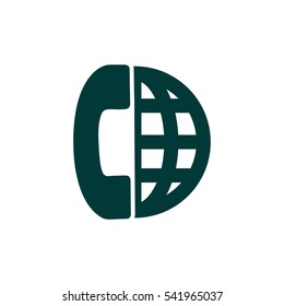 handset globe icon