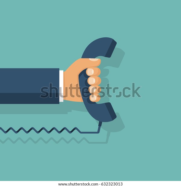 Handset Hand Holding Telephone Old Classic Stock Vector (Royalty Free ...