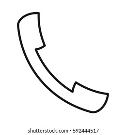 handset icon black contour on a white background of vector illustration