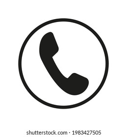 Handset icon. Black. Vector graphics