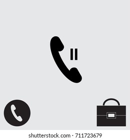 Handset icon, call pause vector illustration