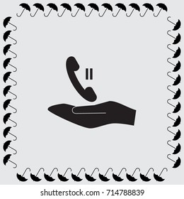 Handset icon, call pause vector illustration