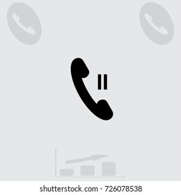 Handset icon, call pause vector illustration