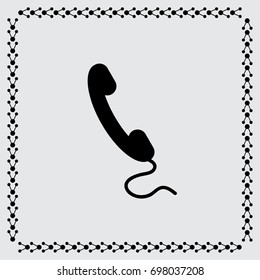 Handset icon, classic phone vector illustration