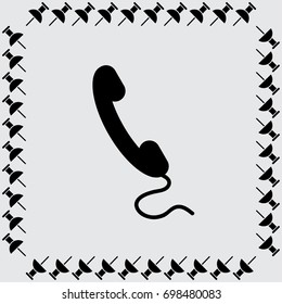 Handset icon, classic phone vector illustration