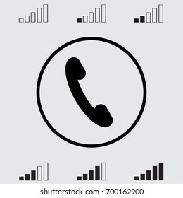 Handset icon, classic phone vector illustration