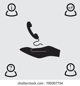 Handset icon, classic phone vector illustration