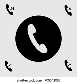 Handset icon, classic phone vector illustration