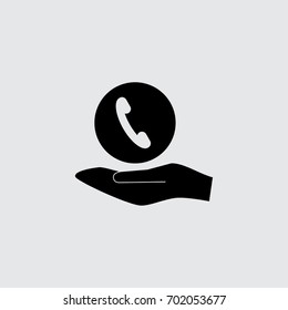 Handset icon, classic phone vector illustration