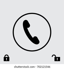 Handset icon, classic phone vector illustration