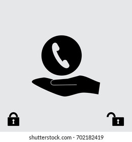 Handset icon, classic phone vector illustration