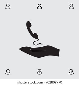 Handset icon, classic phone vector illustration