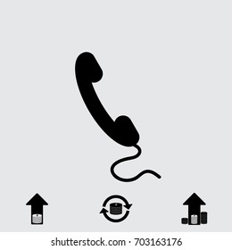 Handset icon, classic phone vector illustration