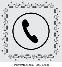 Handset icon, classic phone vector illustration