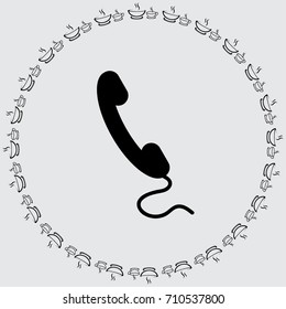 Handset icon, classic phone vector illustration