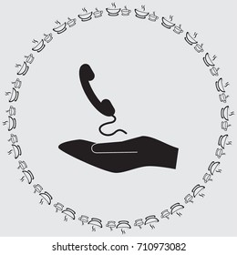 Handset icon, classic phone vector illustration