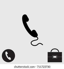 Handset icon, classic phone vector illustration