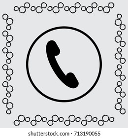 Handset icon, classic phone vector illustration