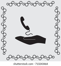 Handset icon, classic phone vector illustration