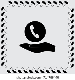 Handset icon, classic phone vector illustration