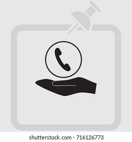 Handset icon, classic phone vector illustration
