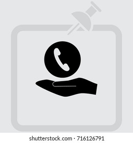 Handset icon, classic phone vector illustration