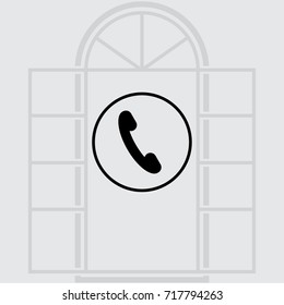 Handset icon, classic phone vector illustration